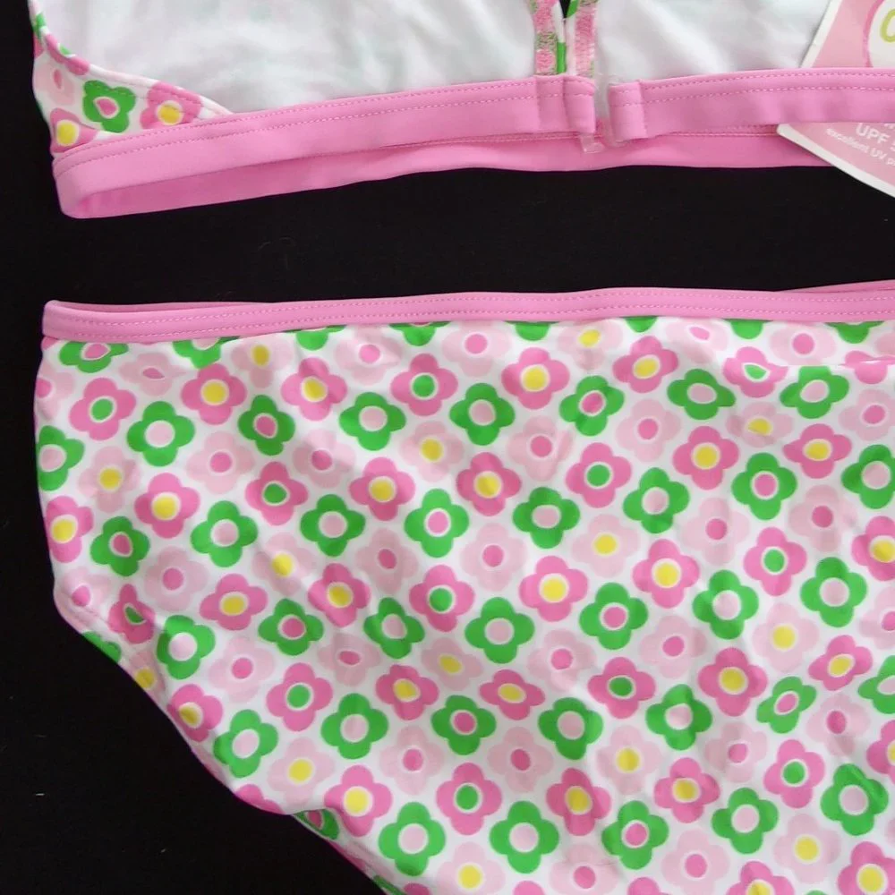 GIRLS PINK, FLORAL PRINT BIKINI SWIMSUIT - Picture 3 of 3
